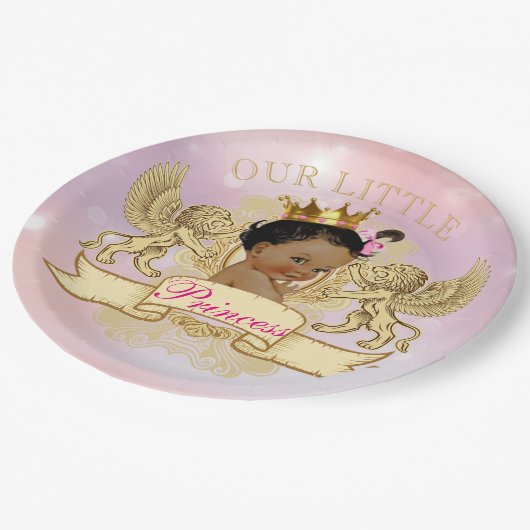 私達の小さいプリンセスのアフリカ系アメリカ人のプレート ペーパープレート (アングル)