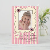 私達の小さいプリンセスの写真の誕生日の招待状 招待状 (スタンド正面)