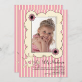 私達の小さいプリンセスの写真の誕生日の招待状 招待状 (正面/裏面)