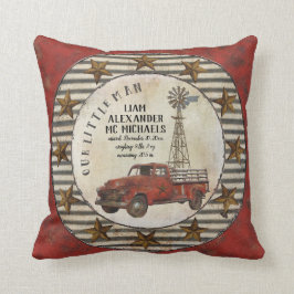 私達の小さい人のベビーの誕生Statsの素朴な子供部屋 クッション