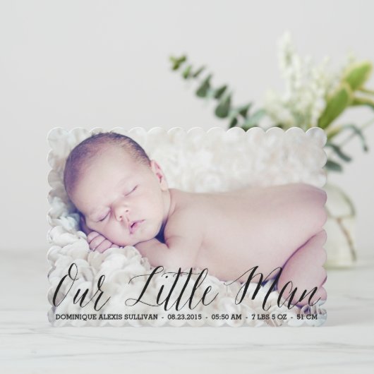 私達の小さい人の原稿の写真の誕生の発表 案内状 (スタンド正面)