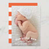 私達の小さい人の誕生の発表 案内状 (正面/裏面)