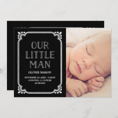 私達の小さい人|の素朴な誕生の発表 案内状 (正面/裏面)