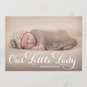 私達の小さい女性 誕生の発表 案内状