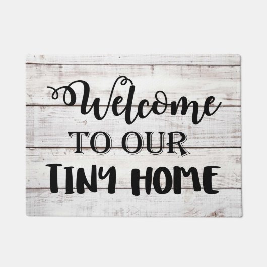 私達の小さい家の玄関マットへの歓迎 ドアマット (正面)