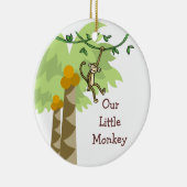 私達の小さい猿のパーソナライズな写真のベビー セラミックオーナメント (右)