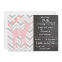 私達の小さい雌ジカは1つを回しています! 誕生日招待状