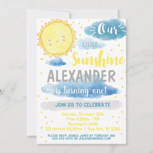 私達の少し日光の誕生日のパーティの招待状 招待状 (正面)