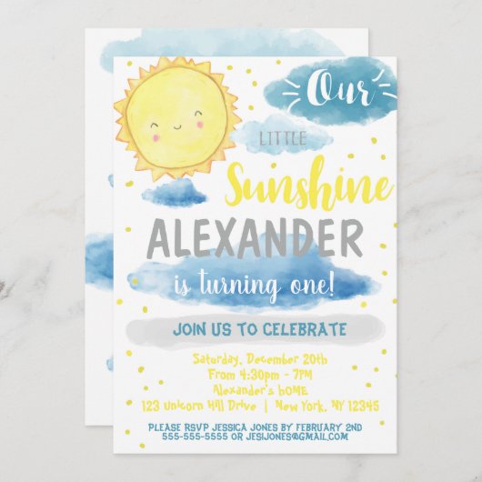 私達の少し日光の誕生日のパーティの招待状 招待状 (正面/裏面)