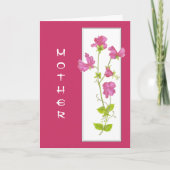 私達の庭のスイートピーの母の誕生日の花 カード (正面)