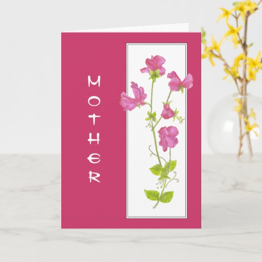 私達の庭のスイートピーの母の誕生日の花 カード (黄色い花)