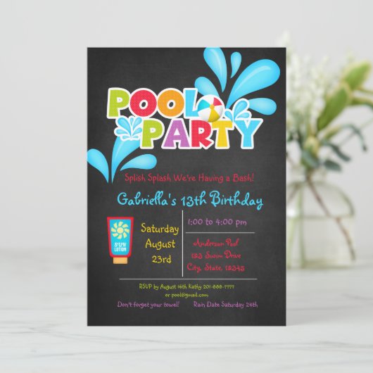 私達の強打のプールを囲んでのパーティに来られるSplishのしぶき 招待状 (スタンド正面)