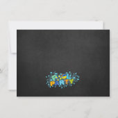 私達の強打のプールを囲んでのパーティに来られるSplishの青いしぶき 招待状 (裏面)