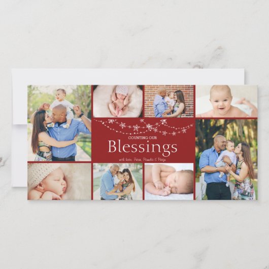 私達の恵み|のクリスマスの写真カードのカウント シーズンカード (正面)