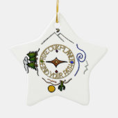 私達の惑星のハイカーの精神のコンパスをハイキングして下さい セラミックオーナメント (正面)