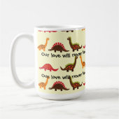 私達の愛は決して絶えたマグになりません コーヒーマグカップ (左)