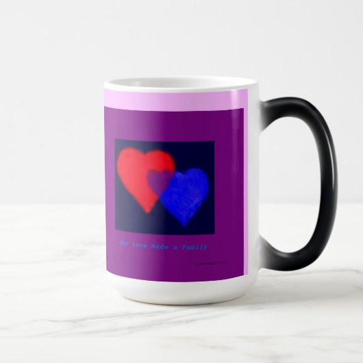 私達の愛は私達に家族をしました: 新しい親のため モーフィングマグカップ (右)