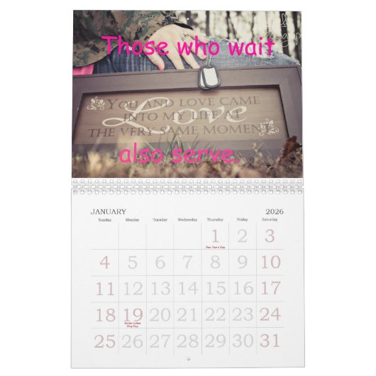 私達の愛は軍の強いカレンダーです カレンダー (1月 2026)