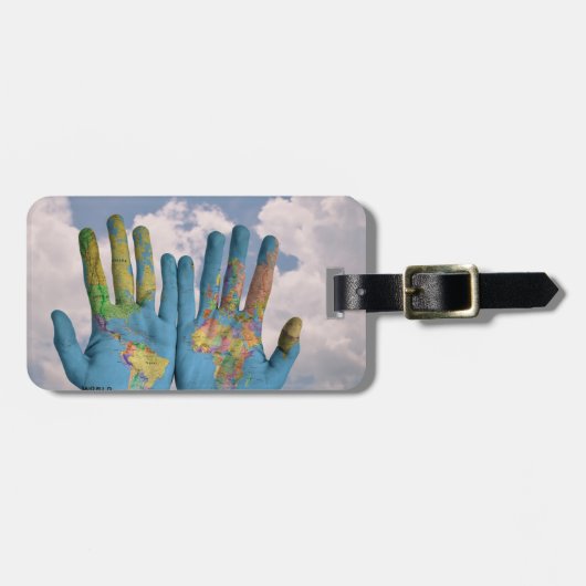 私達の手の世界の地図 ラゲッジタグ (正面横)