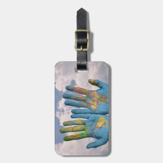 私達の手の世界の地図 ラゲッジタグ (正面縦)