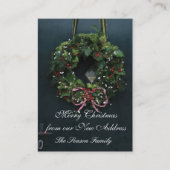私達の新しい住所からのメリークリスマスのリース エンクロージャーカード (正面)