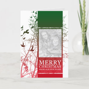 私達の新しい家からのメリークリスマス(silhouscreen) シーズンカード