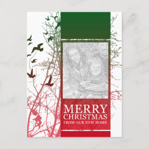 私達の新しい家からのメリークリスマス(silhouscreen) シーズンポストカード