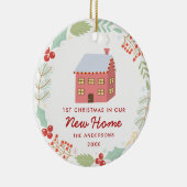 私達の新しい家のかわいい初めてのクリスマス セラミックオーナメント (右)