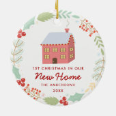 私達の新しい家のかわいい初めてのクリスマス セラミックオーナメント (裏面)