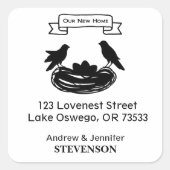 私達の新しい家のアドレス変更のパーソナライズ スクエアシール (正面)