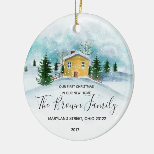 私達の新しい家のオーナメントのギフトの私達の初めてのクリスマス セラミックオーナメント (左)