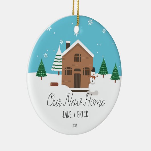 私達の新しい家のクリスマスのオーナメントのギフト セラミックオーナメント (右)