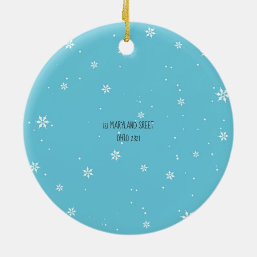 私達の新しい家のクリスマスのオーナメントのギフト セラミックオーナメント (裏面)