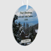 私達の新しい家の初めてのクリスマスは個人化なります オーナメント (正面)