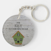 私達の新しい家木への新しい家の巣箱の鍵 キーホルダー (裏面)