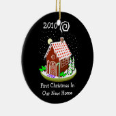 私達の新しい家2010年(ジンジャーブレッド)の初めてのクリスマス セラミックオーナメント (右)