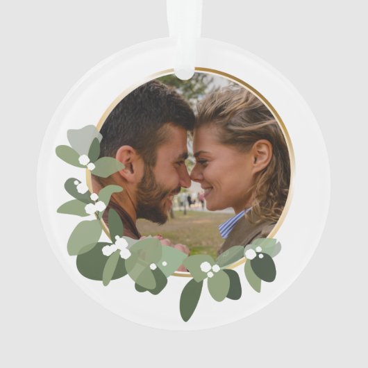 私達の新しい家|のモノグラムのリースの初めてのクリスマス オーナメント (裏面)