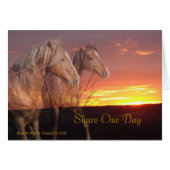 私達の日の結婚式の馬のカップルカードを共有して下さい (正面横)