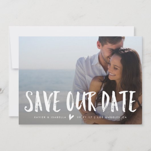 私達の日付の発表|の白いレタリングを救って下さい セーブザデート (正面)