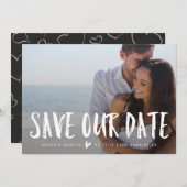 私達の日付の発表|の白いレタリングを救って下さい セーブザデート (正面/裏面)