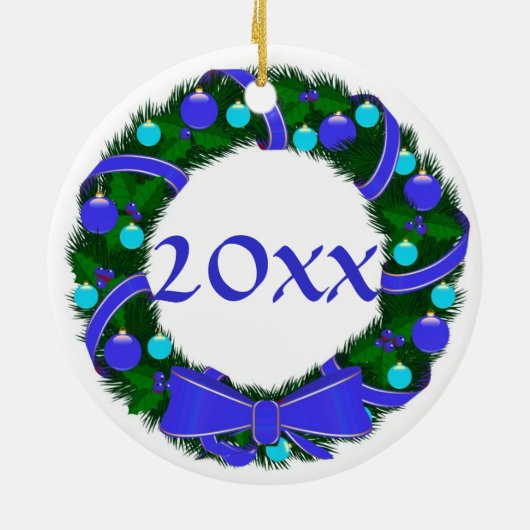 私達の最初ハヌカー年のリースのオーナメント セラミックオーナメント (裏面)