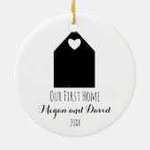 私達の最初家のオーナメント|のミニマリストおよびモダン セラミックオーナメント (裏面)