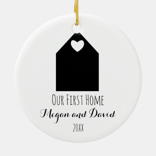 私達の最初家のオーナメント|のミニマリストおよびモダン セラミックオーナメント (裏面)