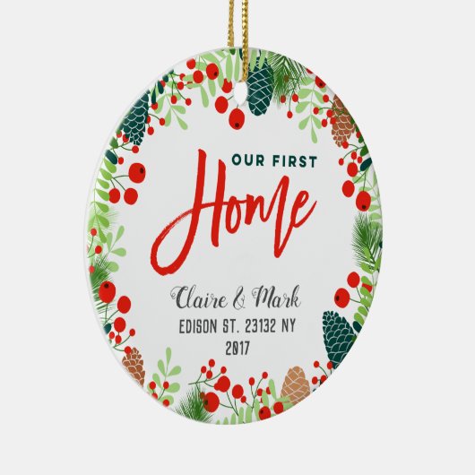 私達の最初家のクリスマスのオーナメント セラミックオーナメント (右)