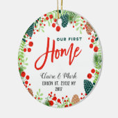 私達の最初家のクリスマスのオーナメント セラミックオーナメント (左)