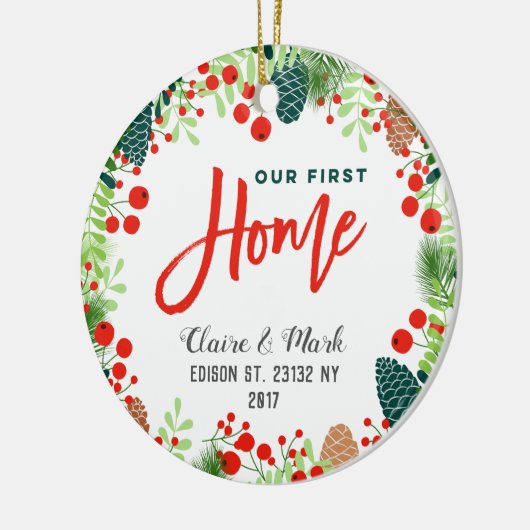 私達の最初家のクリスマスのオーナメント セラミックオーナメント (左)