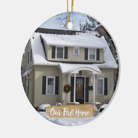私達の最初家のクリスマスのオーナメント セラミックオーナメント (左)