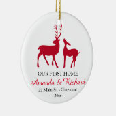 私達の最初家のクリスマスツリーのオーナメント、愛シカ セラミックオーナメント (右)