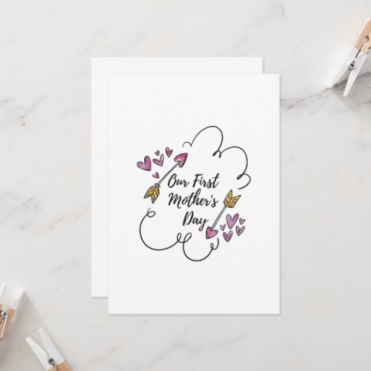 私達の最初母の日 カード (正面/裏面インサイチュ)