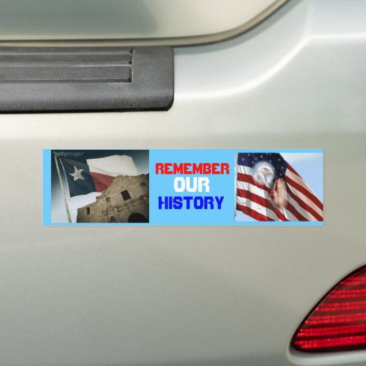 私達の歴史を覚えて下さい バンパーステッカー (車上)